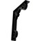 Ekena Millwork Fleur De Lis Wrought Iron Bracket, (Triple center brace), Powder Coated Black 2"W x 10"D x 12"H BKTM02X10X12TFL - alternate 1